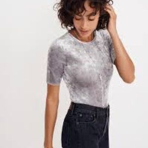 MADEWELL CRUSHED VELVET SHORT SLEEVE BODY SUIT